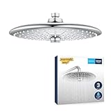 GROHE Vitalio Joy 260, Kopfbrause (wassersparende Regendusche mit 3 Strahlarten, Duschkopf mit Antikalk System), chrom, 26462000