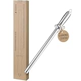 Navaris Wetzstahl für Messer - 43 cm Wetzstab - Messerschärfer mit Diamantbeschichtung - Diamant Messerstahl - Schleifstab - Messerschärfer Stab - Silberfarben