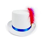 Vynetra Unisex Filzhut Persönlichkeit Trendy Hut Elegant Herren Unabhängigkeitstag für Feiertage Feiern Weiche Wolle Filzen, weiß, Einheitsgröße