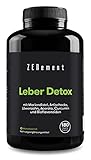 Leber Detox | mit Mariendistel, Artischocke & Löwenzahn, Acerola, Curcumin und Bioflavonoiden | 180 Kapseln | Hochdosiert mit 80% Silymarin |Ohne Magnesiumstearat, Vegan | Zenement