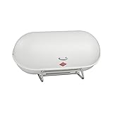 Wesco Brotkasten Breadboy mit klapperfreiem Schwenkdeckel in der Farbe weiß matt, pulverbeschichtetes Stahlblech, Lüftungslöcher und stabiler Handgriff