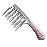 Lockenkamm | Breiter Zahnkamm | Professional Kamm | Doppelreihiger Wellenkamm mit breiten Zähnen – Anti-Zieh-Effekt für lockiges, gewelltes und langes Haar, Friseur Styling Tool