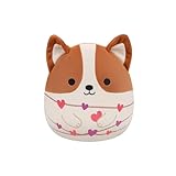 Squishmallows SQVA01575 - Reginald der Corgi mit Herzschnur 19 cm, offizielles Jazwares Plüsch, superweiches Kuscheltier