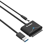 WAVLINK USB 3,0 auf SATA Adapter - inkl. 12V 2A DC-Netzteil für 2,5' oder 3,5' SSD und HDD USB zu SATA Kabel 2.5 oder 3.5 Zoll Festapltten Adapter
