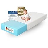 Arensberger Kindermatratze Babymatratze Nora | 70x140cm Höhe 12cm | Bezug waschbar & abnehmbar | punktelastischer Gelschaum | Jugend-matratze, allergiker freundlich Premium Bezug | Öko-Tex zertifizert