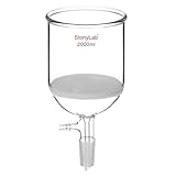 StonyLab Borosilicatglas Buchner Filtertrichter mit feiner Fritte, 155mm Scheibendurchmesser, 145mm Tiefe, mit 24/40 Standard Taper Innengelenk und vakuumgezahnten Rohren (2000ml)