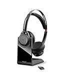 Poly Voyager Focus UC wireless headphones + charging station (Plantronics), microphone with noise reduction, Active Noise Canceling (ANC), PC/Mac/mobile phone via Bluetooth - Teams, Zoom & more