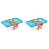 keeeper Frischhaltedosenset 2-teilig, 2 x 3,3 l, 29 x 19 x 9 cm, Fredo Fresh, Blau Transparent (Packung mit 2)