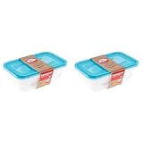 keeeper Frischhaltedosenset 2-teilig, 2 x 3,3 l, 29 x 19 x 9 cm, Fredo Fresh, Blau Transparent (Packung mit 2)