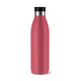 Emsa N31123 Bludrop Color Trinkflasche | 0,7 Liter | 100% dicht | Quick-Press Verschluss | ergonomischer 360° Trinkgenuss | 12h warm, 24h kühl | Edelstahl | Koralle