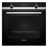 Siemens HQ574AER3, iQ300, Einbau-Backofen mit Dampfunterstützung, 60 x 60 cm, Pyrolyse Reinigung, Schnellaufheizung, 10 Automatikprogramme, 3D Heißluft, Teleskopauszüge, Edelstahl