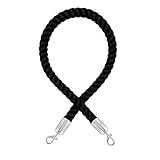 Absperrkordel -Premium- mit Karabinern (Ø36 mm) - Absperrseil mit Schnappenden (1.5 m, Schwarz/Chrom poliert)