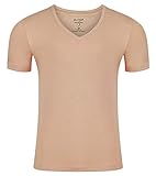 OLYMP Herren Unterzieh-T-Shirt Kurzarm, Level 5 Body Fit, tiefer V-Ausschnitt, Caramel (L)