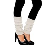 Oblique Unique® Sexy Damen Bein Stulpen Strümpfe für 80er Jahre 80s Motto Party Fasching Karneval Tanzen Aerobic Kostüm Accessoires (Creme)