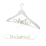 Vaguelly 2 Stück Hochzeitskleiderbügel Drahtkleiderbügel für Bräutigamkleidung rutschfest und Perfektes Hochzeitsaccessoire zur Aufbewahrung von Festtagsoutfits