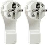 as - Schwabe Flachstecker - Schutzkontaktstecker mit doppeltem Schutzkontakt - Anschluss Leitungen bis max. 1,5mm² - extrem flach - einfaches Herausziehen durch Bügel - 230V, 16A - IP20 - weiß, 45030