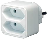 Brennenstuhl Mehrfachsteckdose (Steckdosenadapter 2-Fach Eurosteckdose mit erhöhtem Berührungsschutz) weiß