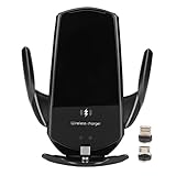 BONKZEBU 15 W Schnelllade-Halterung für Kabellose Kfz-Lüftungshalterung für, Intelligentes Sensor-Magnetladegerät, Freihändige Handyhalterung für das Auto, 360-Grad-Drehung (Schwarz)