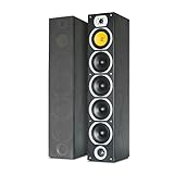 Fenton SHFT57B Standlautsprecher Paar 600 Watt Passiv Floorstanding Hi-fi Speakers, HiFi Lautsprecher Boxen für Stereoanlage, 4-Wege Standboxen Lautsprecher Paar Lautsprecherboxen - Schwarz