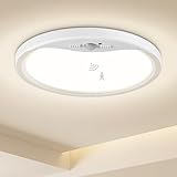 VIIIVA LED Deckenlampe mit Bewegungsmelder innen, 18W 1800LM Deckenleuchte mit Bewegungssensor, Runde Sensor Licht IP44 Wasserfest 3000K/4000K/6500K Lampe Flur Keller Garage Treppe Balkon Φ22*2.5cm