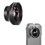 NEEWER HD 18 mm 100 ° Weitwinkelobjektiv nur für 17 mm Gewinde-Rückplatte, 0,5-fache Vergrößerung, kompatibel mit SmallRig Neewer iPhone Samsung Handykäfig mit 17 mm Objektivadapter, LS-42