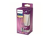 PHILIPS LED Classic E27 Lampe, 60 W, Tropfenform, dimmbar, klar, warmweiß, Weiß
