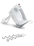 Bosch Handrührer MFQ3530, Handrührgerät, 2 Rührbesen, 2 Edelstahl-Knethaken,spülmaschinengeeignet, 5 Stufen, 450 W, weiß