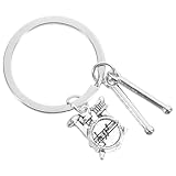 PACKOVE Schlüsselanhänger Musikinstrumente Metall Stylischer Drumstick und Trommel Rucksackanhänger Vielseitiger Rockmusik Fan Schmuck für Geldbörse und Tasche