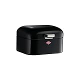 Wesco Mini Grandy Brotkasten in der Farbe schwarz, pulverbeschichtetes Stahlblech, Lüftungslöcher und stabiler Handgriff