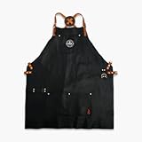 SMP Lederschürze schwarz - Handgefertigte Grillschürze aus Vollnarbenleder | Langlebige, verstellbare, funktionale Taschen | Hergestellt in Mexiko, zeitloser Stil für Köche & Pitmaster