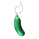 TianWlio Deutsche Weihnachtsgurke Ornament Traditionsdekor Grünglas Baumschmuck Tontopf Für Brot Aufbewahren (Green, One Size)