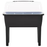 Hochbeet mit Haube, Blumenkasten mit Abnehmbare Füße, Pflanzkasten mit Gewächshaus für Balkon, Terrasse, Hinterhof, 77x38,7x82 cm PP