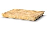 Continenta Profi Hackblock aus hochwertigem Gummibaum Stirnholz, massive Holzwürfel einzeln verleimt, Profi Qualität Schneidebrett, 48 x 36 x 7,3 cm