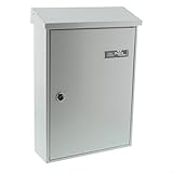 Burg-Wächter Briefkasten, Namensschild, A4 Einwurf-Format, Verzinkter Stahl, Strukturlackiert, Letter 5832 W, Weiß