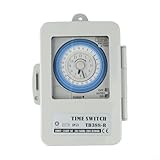 Wasserdichter Mechanischer Timer Schalter Programmierbarer 24-Stunden-Zeitschaltuhr AC100~250V 20A Mit 15-Minuten-Intervallen Für Wasserheizung Straßenlampen Aquarium Bewässerungssysteme