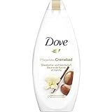 Dove Badezusatz Pflegendes Cremebad für pure Verwöhnung beim Baden mit 1/4 Feuchtigkeitscreme und Shea Butter & Vanilleduft | 750 ml (1er Pack)