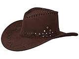 HC-Handel 910508 Cowboyhut Westernhut Western Wildlederoptik schwarz, braun oder hellbraun