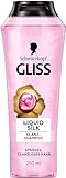 Gliss Shampoo Liquid Silk (250 ml) Haarshampoo mit Ceramiden & Seide, Glanz-Shampoo für sprödes und stumpfes Haar glättet die Haaroberfläche