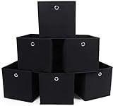 SONGMICS Aufbewahrungsbox, 6 Stück, Faltbox, faltbarer Organizer, mit Fingerloch, 30 x 30 x 30 cm, schwarz RFB02H-3