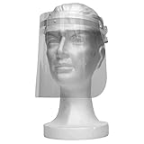 Visier aus Kunststoff -Transparentes Aufklappbares Gesichtsvisier - Gesichtsschutzschirm, Schutzvisier, Schutzmaske 1 x Halter mit je 2 Folien- Für Mann/Frau/Kind-Größenverstellbar WEIß