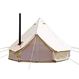 Sport Tent-wasserdichte Campingzelt Familienzelt Baumwolle Tipi Zelt mit Herdheber/Lochrohrentlüftung Indiana Zelt 6M Bell Tent Teepee Pyramidenzelt 6 M
