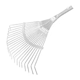 Amig – Gartenrechen ohne Stiel– verzinkter Stahlkopf zum Aufsammeln von Laub und Gartenabfällen ohne Beschädigung des Rasens–22 Flache Metallzinken–verstellbare Klingen (30 bis 50 cm)–30-mm-Buchse