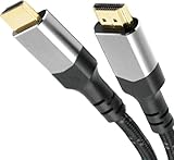 KabelDirekt – 10K & 8K HDMI Kabel, HDMI 2.1 b – Besonders flexibel, Metallstecker + Braiding – 4m (8K bei 60Hz, PC, PS5, XB, Monitor und TV – Schwarz-Silber)