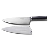 Coolinato – Profi Kochmesser 20cm – Extra scharfer Klingenstahl – Ergonomischer Kunststoff Griff – Chefmesser für präzises Schneiden von Fleisch, Fisch & Gemüse - Inkl. Klingenschutz
