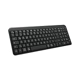 Logitech K250 Bluetooth-Tastatur mit Ziffernblock, einfache Verbindung, kompakte kabellose Tastatur mit recyceltem Kunststoff, spritzwassergeschützt, mit komfortablen Tasten – Windows/macOS - QWERTZ