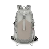 PORRASSO 25/35 L Wanderrucksack Trekkingrucksack Wasserdichtes Haltbares Nylon Rucksack Reiserucksack Backpack für Damen Herren Camping Klettern Reisen Outdoor-Sportarten Grau B
