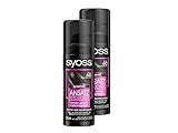 SYOSS Ansatz Retoucher Kaschierspray Schwarz Stufe 1 (120 ml), Ansatzspray deckt helleren und grau nachwachsenden Ansatz ab, Ansatzfarbe hält bis zur nächsten Haarwäsche, 2x 120 ml