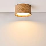 Deckenstrahler Holz Deckenleuchten LED Deckenleuchte Moderne Deckenleuchte Beleuchtung Schlafzimmer Dekor Lampe Einbauleuchten für Büro, Küche, Schlafzimmer (6800K,Farbe aus Holz 7W)