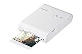 Canon SELPHY SQUARE QX10 Mini-Fotodrucker - mit quadratischem Druck (eingebauter Akku, WLAN, 287 dpi x 287 dpi, USB Kabel, Thermosublimationsdruck), weiß