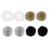 OHYER 8 Stück Kunstfell Bommel Pompon Fellbommel Kunstpelz Flauschige Pompons Ball Fellpompon mit Elastischer Schlaufe für Mützen Tasche Schals Schlüsselanhänger Dekoration Zubehör 10cm (Farbe A)
